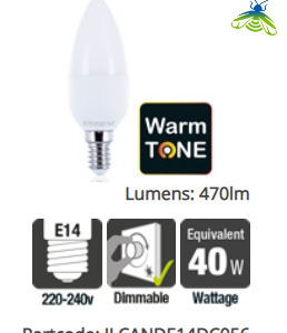 Integral WarmTone Candle 6W (40W) 1800-2700K 470lm E14 Dimmable Lamp.