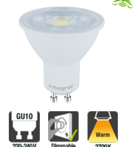 Integral GU10 PAR16 5.5W (56W) 2700K 440lm Dimmable Lamp