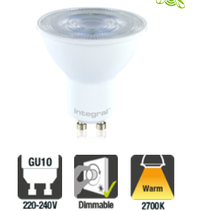 Integral GU10 PAR16 4.2W (50W) 2700K 390lm Dimmable Lamp