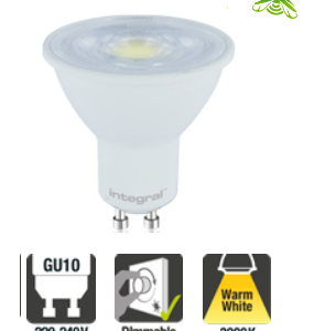 Integral GU10 PAR16 5.5W (56W) 3000K 440lm Dimmable Lamp