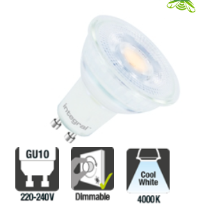 Integral GU10 Glass PAR16 5.6W (56W) 4000K 450lm Dimmable Lamp