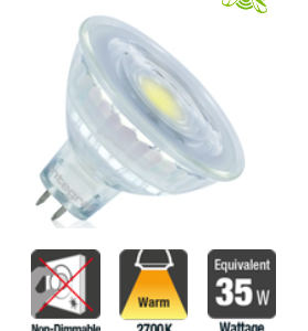 Integral MR16 Glass GU5.3 4.8W (35W) 2700K 390lm Non-Dimmable Lamp
